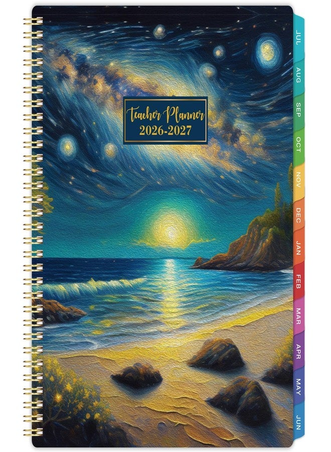 Pinchoco Teacher Planner 2026-2027 - Teacher Lesson Planner 2026-2027, 9" x 11", Jul.2026 - Jun.2027, Weekly & Monthly Lesson Plan Book for Teachers with Back pocket, Colorful Tabs - Image 1